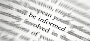 Text focusing on being informed.