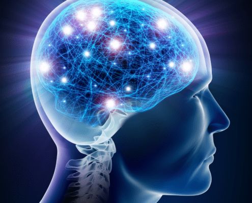 Human brain with neural connections illustration.