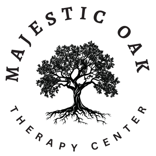 Majestic Oak Therapy Center logo with tree.